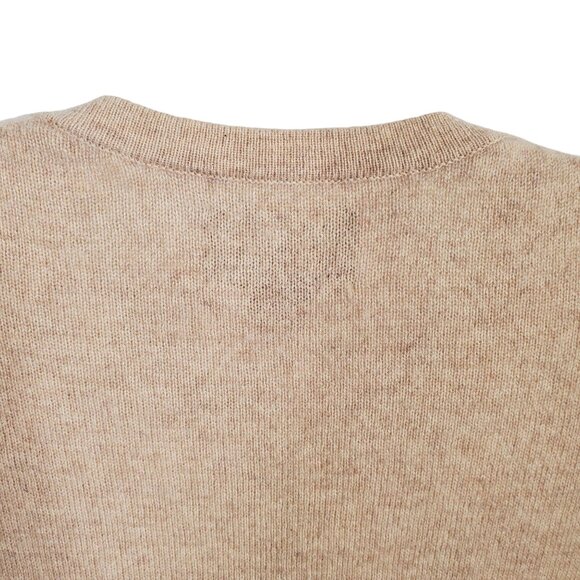 Cynthia Rowley Size S Sweater Flyaway Cardigan 100% Cashmere Coquette Ruffle Tan - Picture 9 of 9